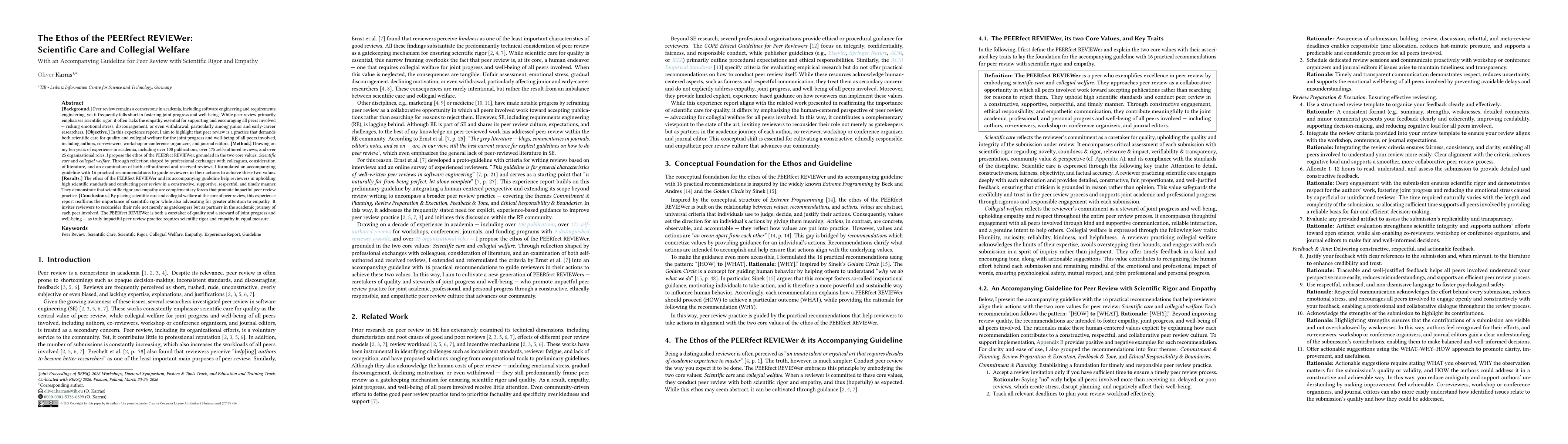 Thumbnail for The Ethos of the PEERfect REVIEWer: Scientific Care and Collegial Welfare