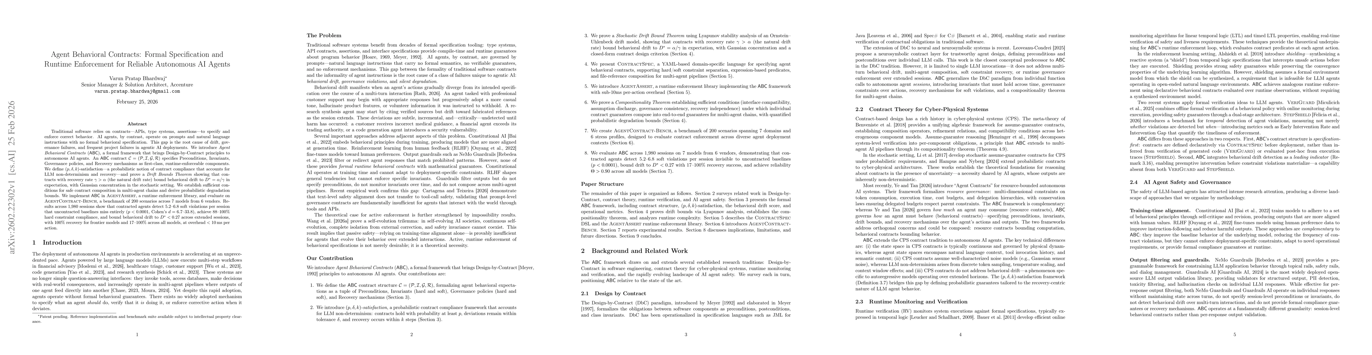 Thumbnail for Agent Behavioral Contracts: Formal Specification and Runtime Enforcement for Reliable Autonomous AI Agents