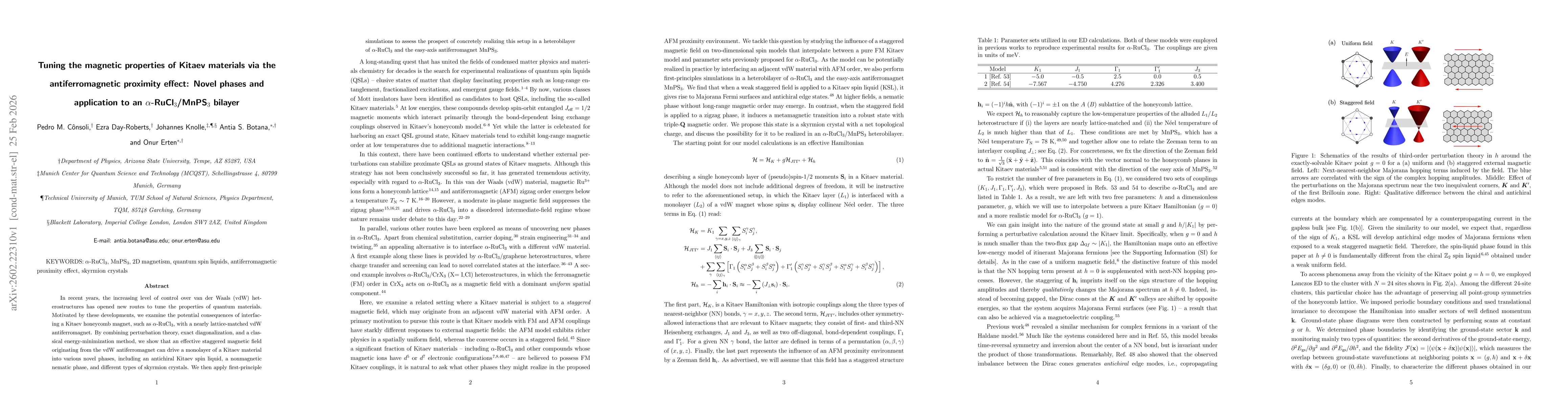 Thumbnail for Tuning the magnetic properties of Kitaev materials via the antiferromagnetic proximity effect: Novel phases and application to an $α$-RuCl$_3$/MnPS$_3$ bilayer