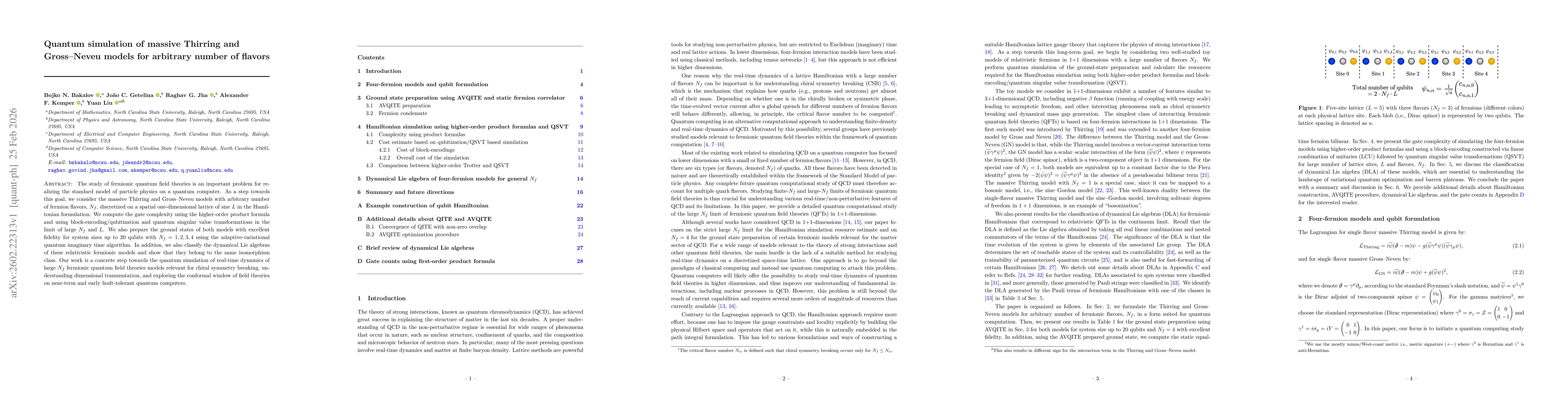 Thumbnail for Quantum simulation of massive Thirring and Gross--Neveu models for arbitrary number of flavors