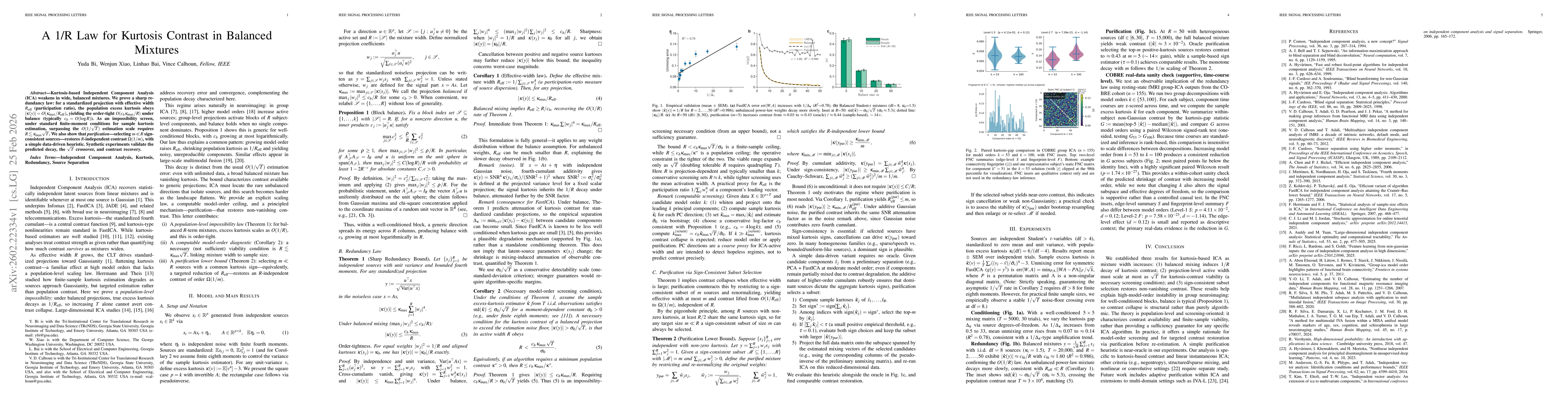 Thumbnail for A 1/R Law for Kurtosis Contrast in Balanced Mixtures