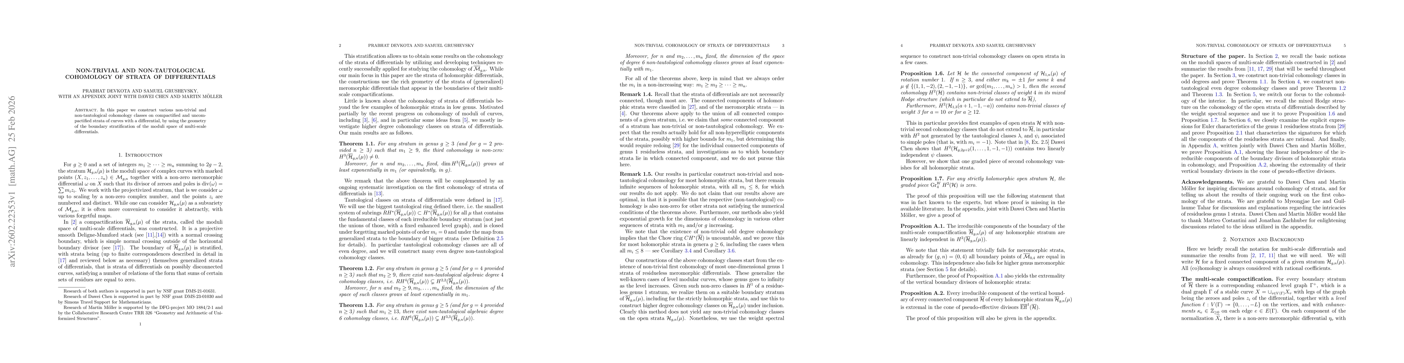 Thumbnail for Non-trivial and Non-tautological Cohomology of Strata of Differentials