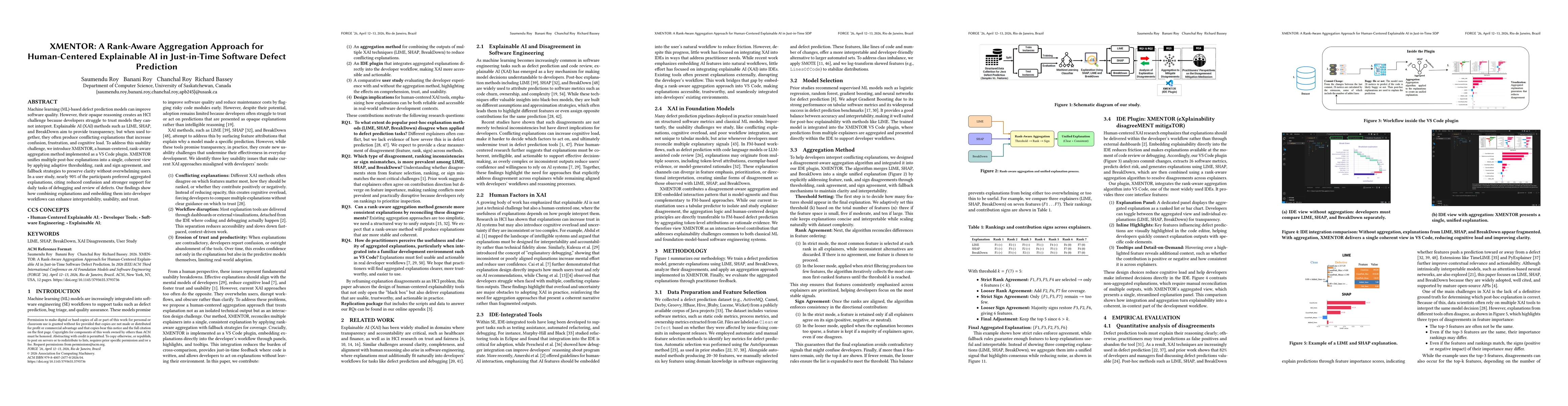 Thumbnail for XMENTOR: A Rank-Aware Aggregation Approach for Human-Centered Explainable AI in Just-in-Time Software Defect Prediction