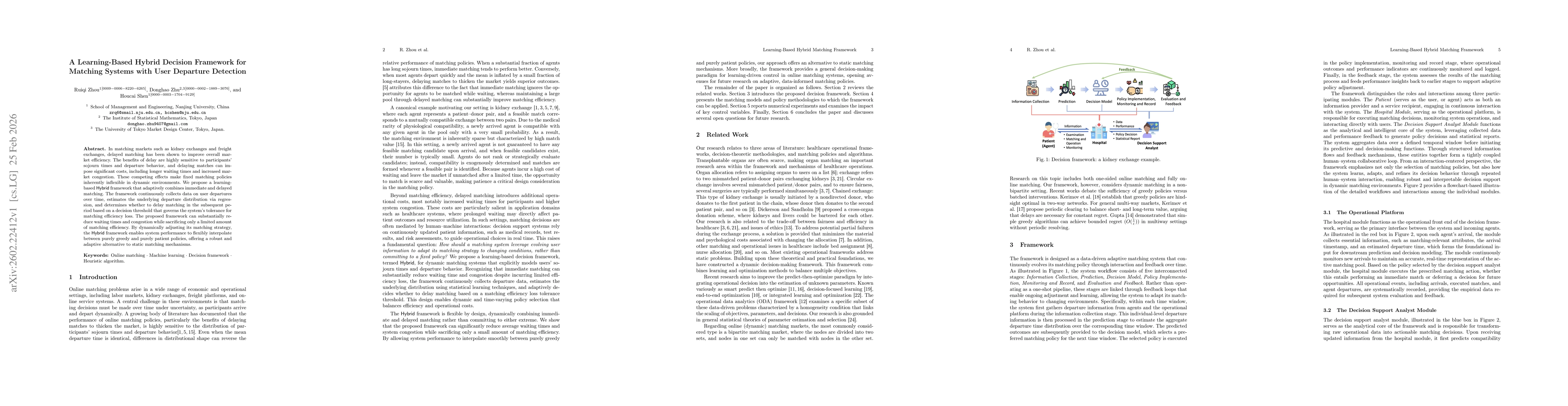Thumbnail for A Learning-Based Hybrid Decision Framework for Matching Systems with User Departure Detection