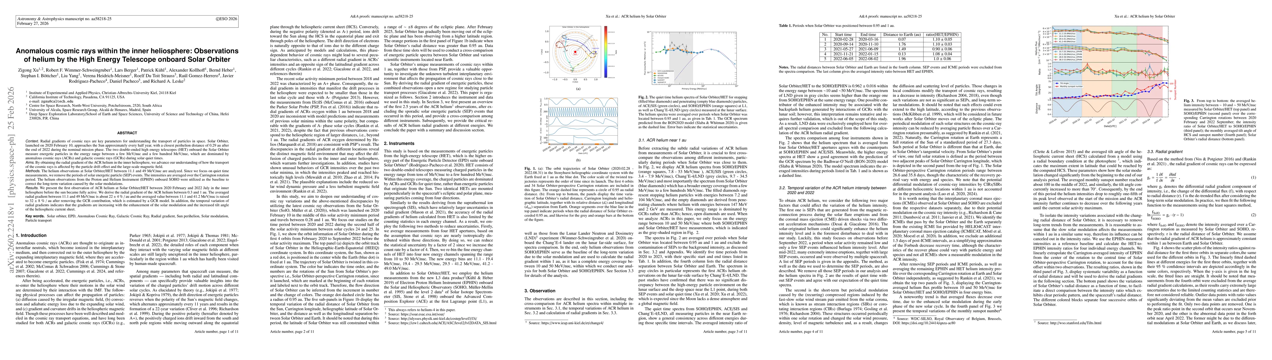 Thumbnail for Anomalous cosmic rays within the inner heliosphere: Observations of helium by the High Energy Telescope onboard Solar Orbiter