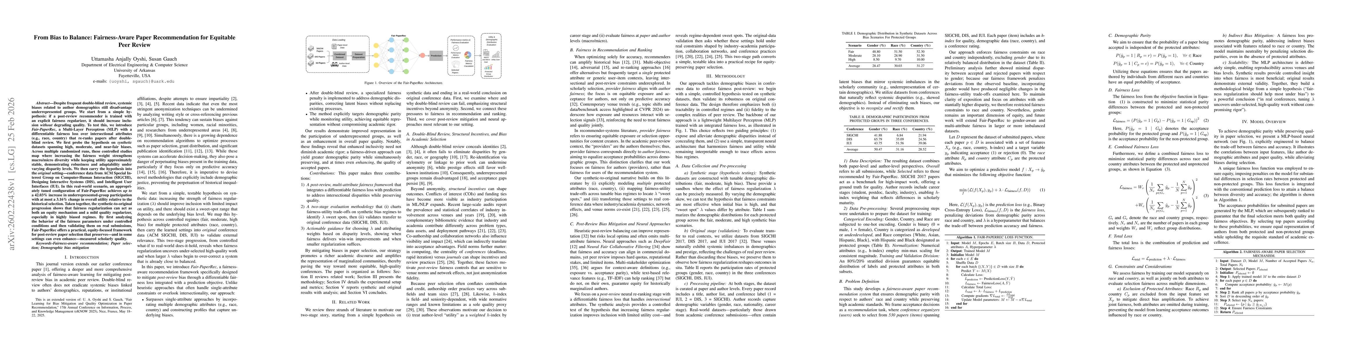 Thumbnail for From Bias to Balance: Fairness-Aware Paper Recommendation for Equitable Peer Review