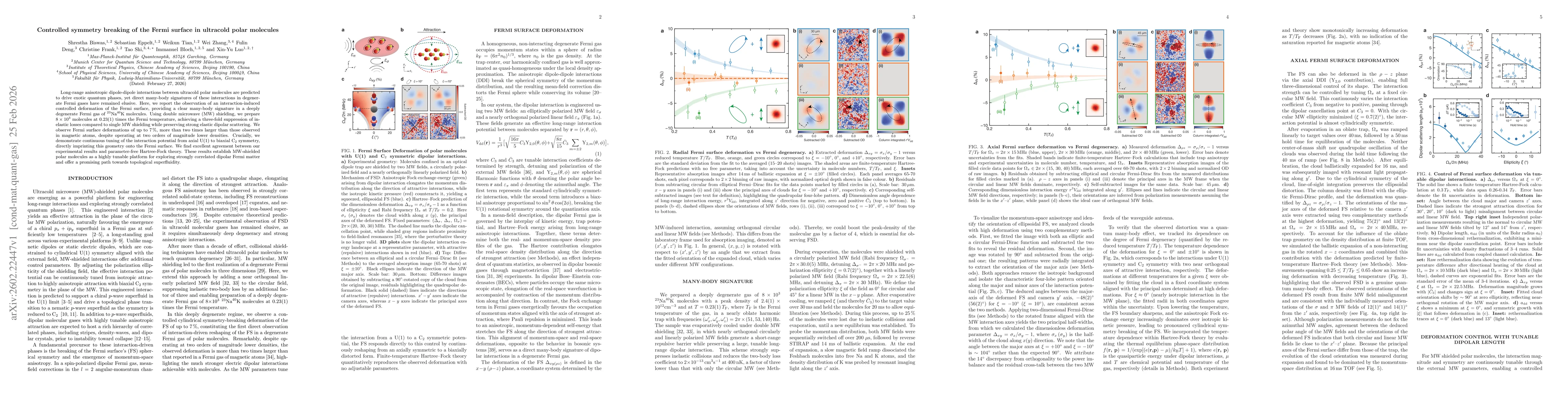 Thumbnail for Controlled symmetry breaking of the Fermi surface in ultracold polar molecules