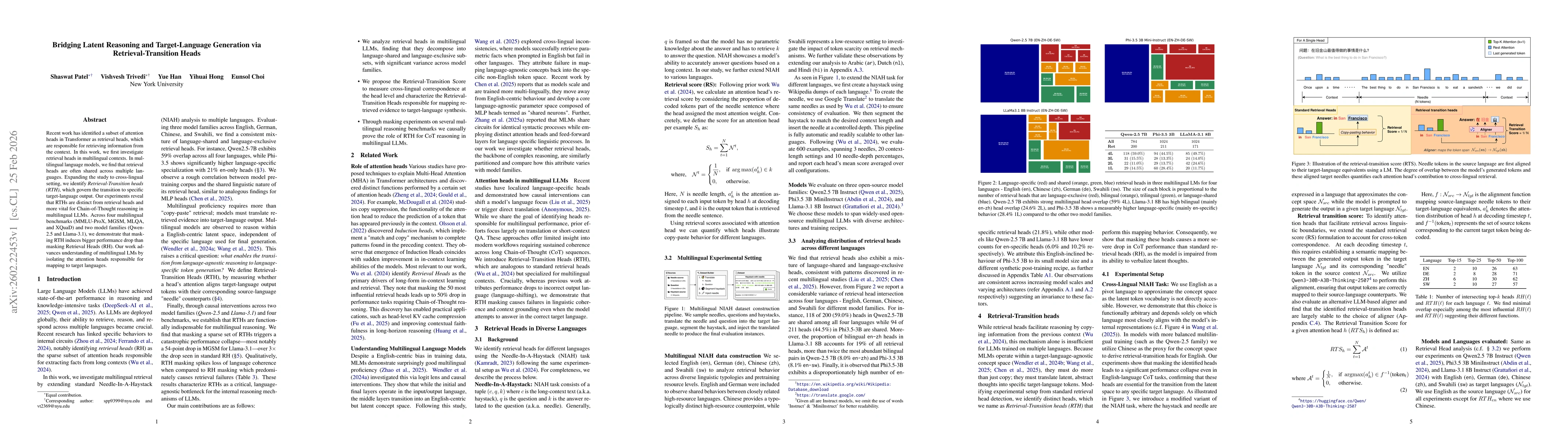 Thumbnail for Bridging Latent Reasoning and Target-Language Generation via Retrieval-Transition Heads