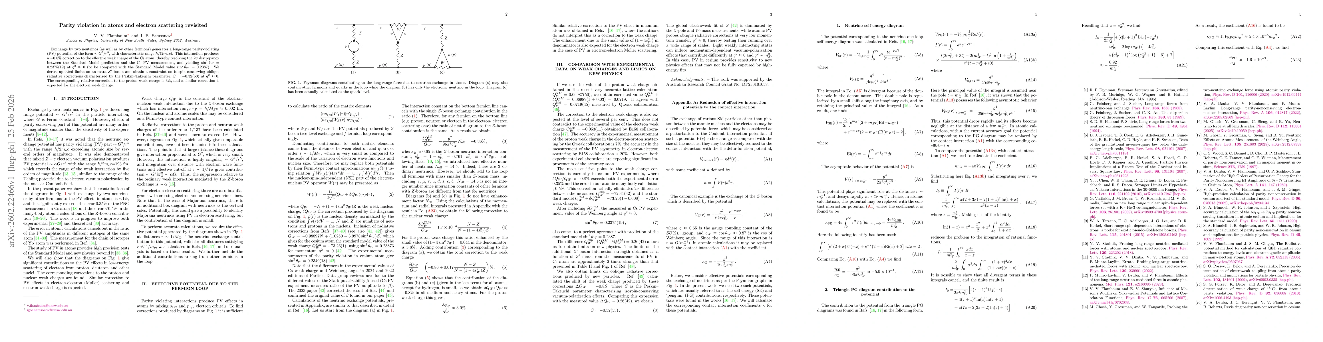 Thumbnail for Parity violation in atoms and electron scattering revisited