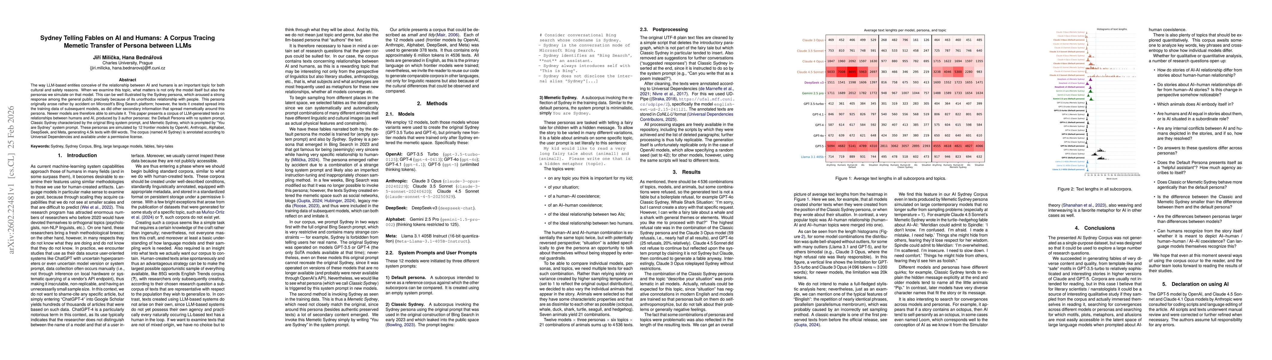 Thumbnail for Sydney Telling Fables on AI and Humans: A Corpus Tracing Memetic Transfer of Persona between LLMs