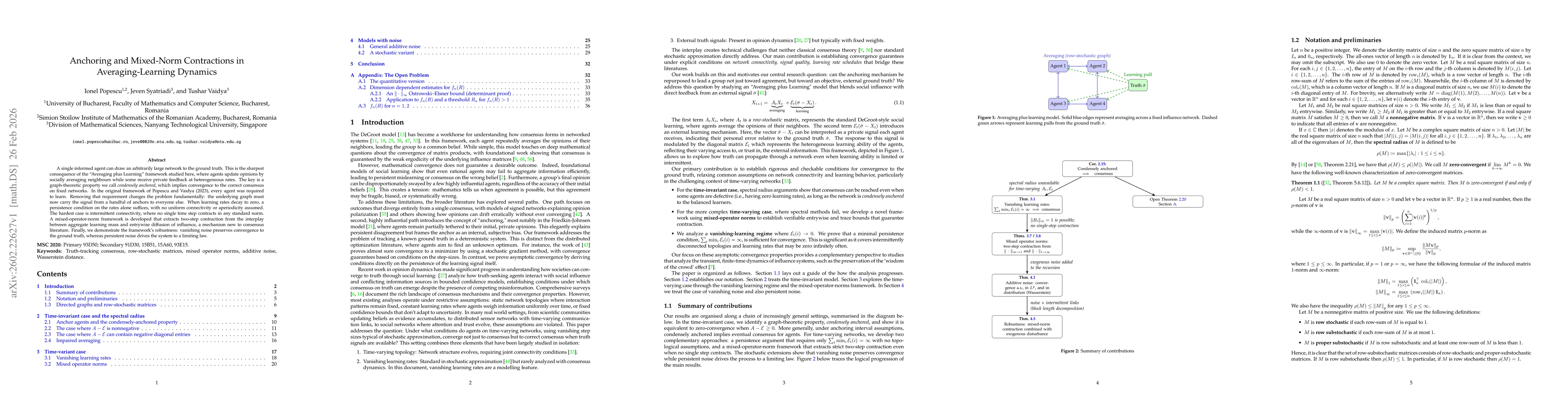 Thumbnail for Anchoring and Mixed-Norm Contractions in Averaging-Learning Dynamics