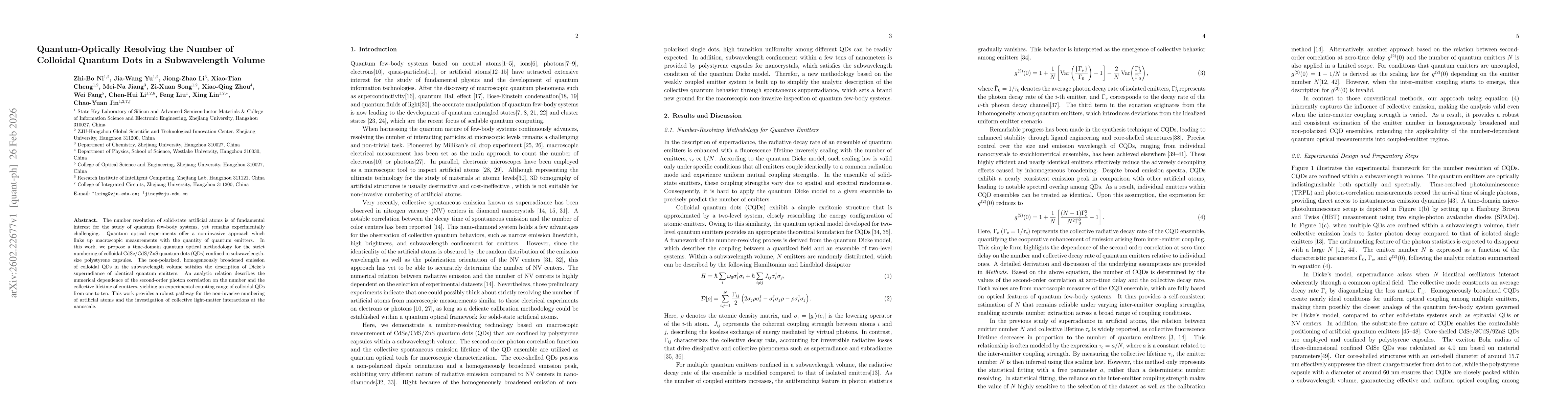 Thumbnail for Quantum-Optically Resolving the Number of Colloidal Quantum Dots in a Subwavelength Volume