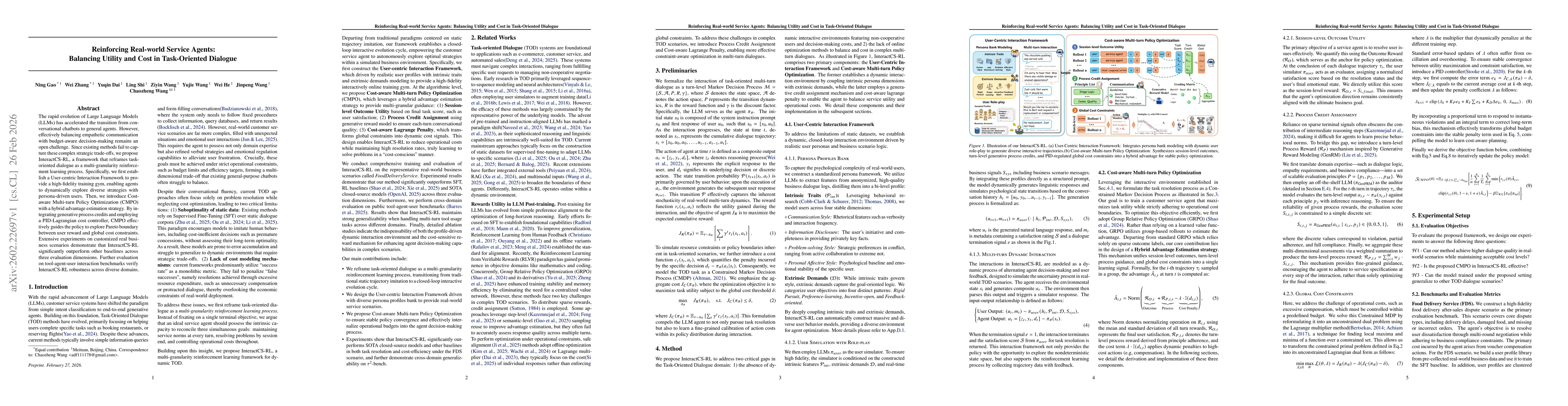 Thumbnail for Reinforcing Real-world Service Agents: Balancing Utility and Cost in Task-oriented Dialogue