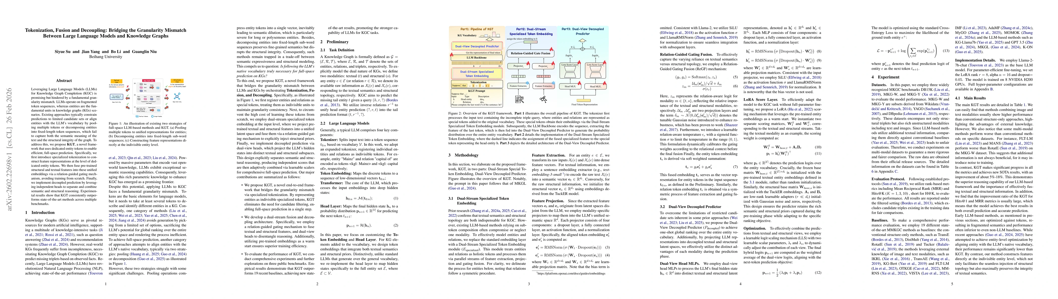 Thumbnail for Tokenization, Fusion and Decoupling: Bridging the Granularity Mismatch Between Large Language Models and Knowledge Graphs