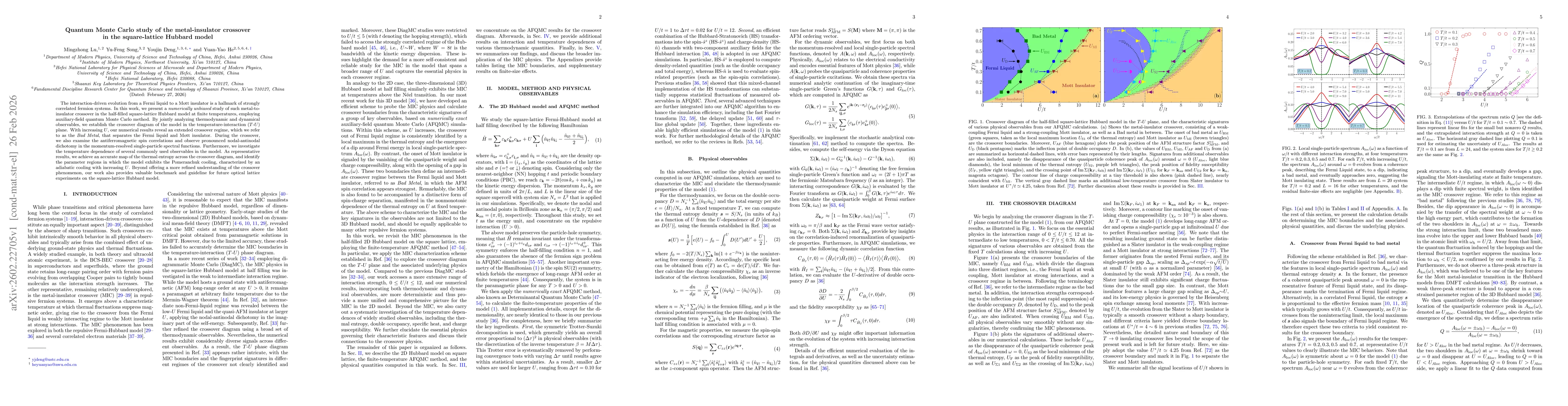 Thumbnail for Quantum Monte Carlo study of the metal-insulator crossover in the square-lattice Hubbard model