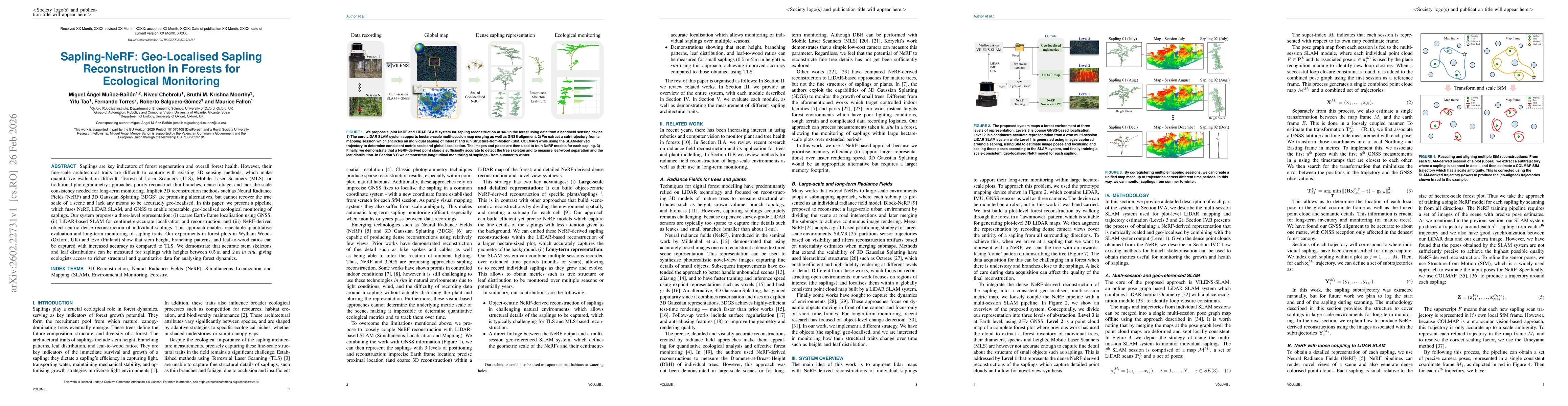 Thumbnail for Sapling-NeRF: Geo-Localised Sapling Reconstruction in Forests for Ecological Monitoring