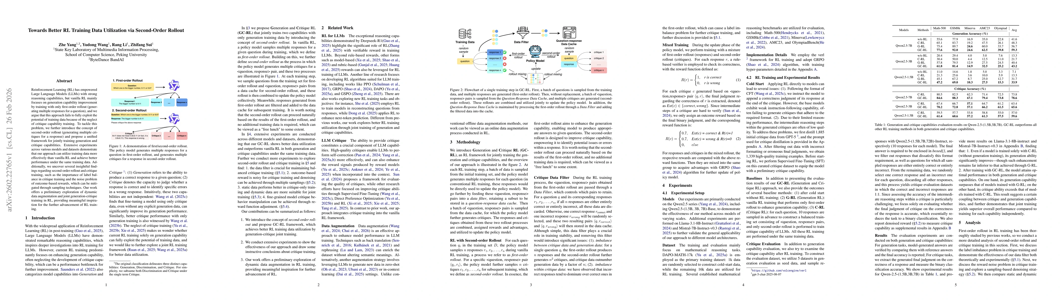 Thumbnail for Towards Better RL Training Data Utilization via Second-Order Rollout