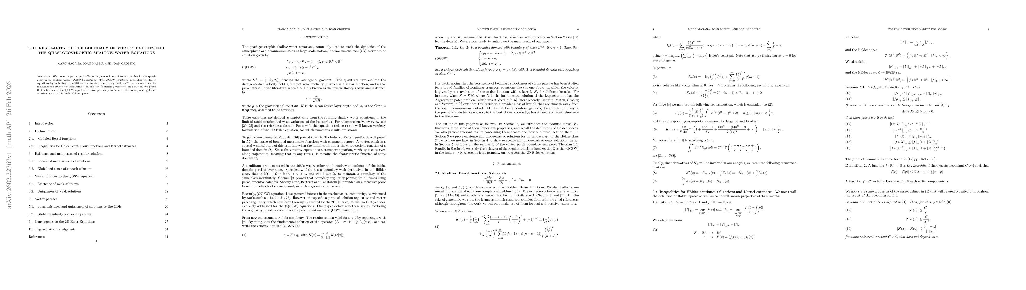 Thumbnail for The regularity of the boundary of vortex patches for the quasi-geostrophic shallow-water equations