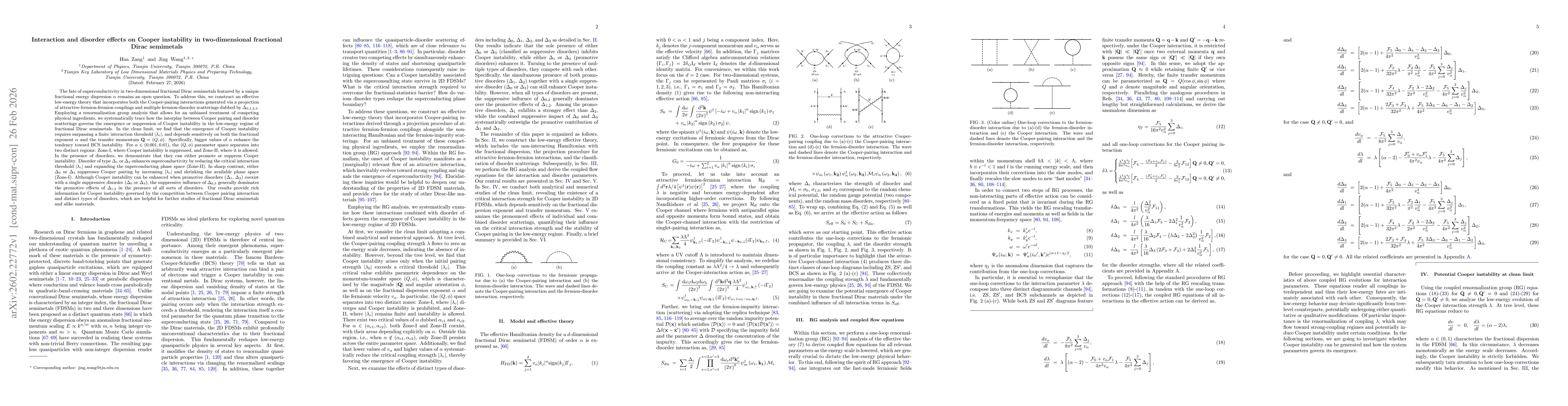 Thumbnail for Interaction and disorder effects on Cooper instability in two-dimensional fractional Dirac semimetals