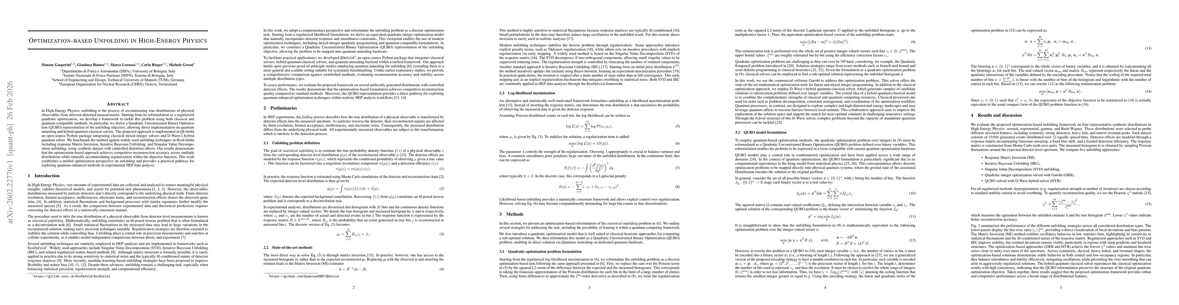 Thumbnail for Optimization-based Unfolding in High-Energy Physics