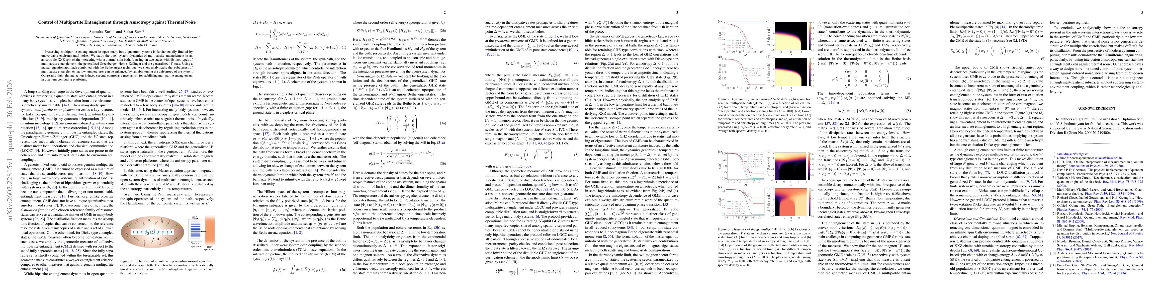 Thumbnail for Control of Multipartite Entanglement through Anisotropy against Thermal Noise