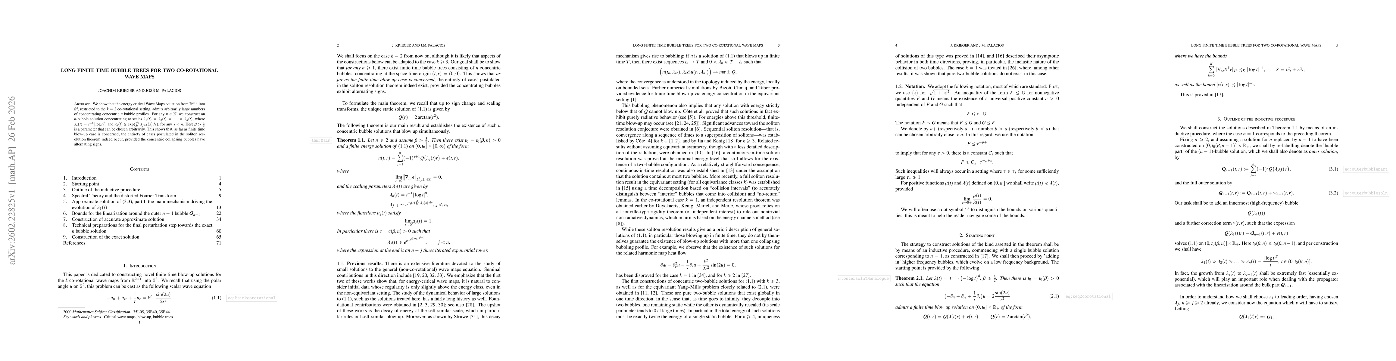 Thumbnail for Long finite time bubble trees for two co-rotational wave maps