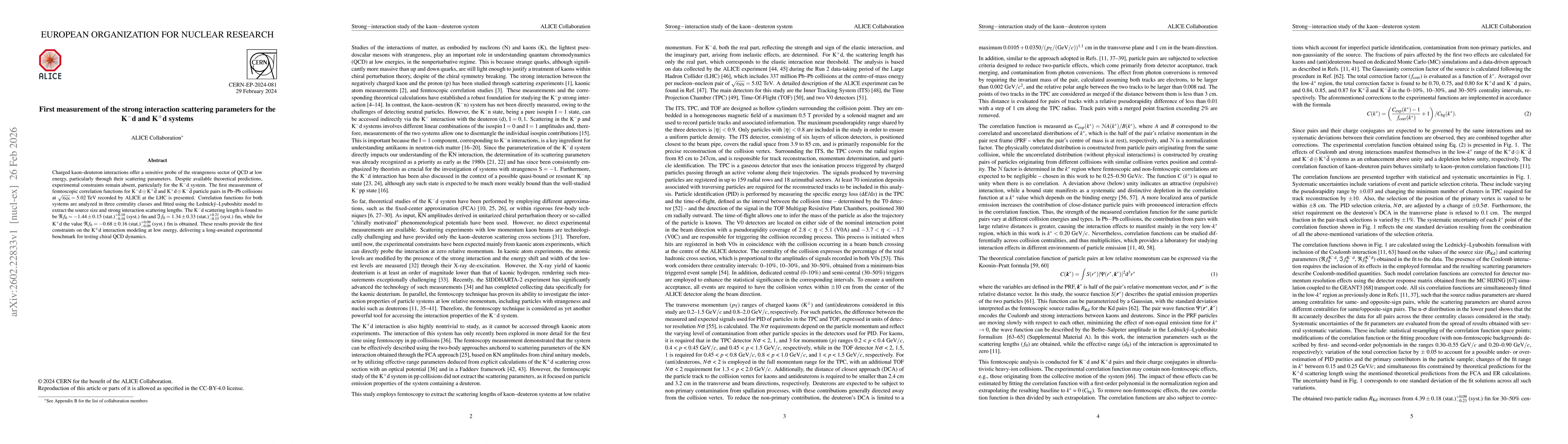 Thumbnail for First measurement of the strong interaction scattering parameters for the $\mathbf{K^-d}$ and $\mathbf{K^+d}$ systems