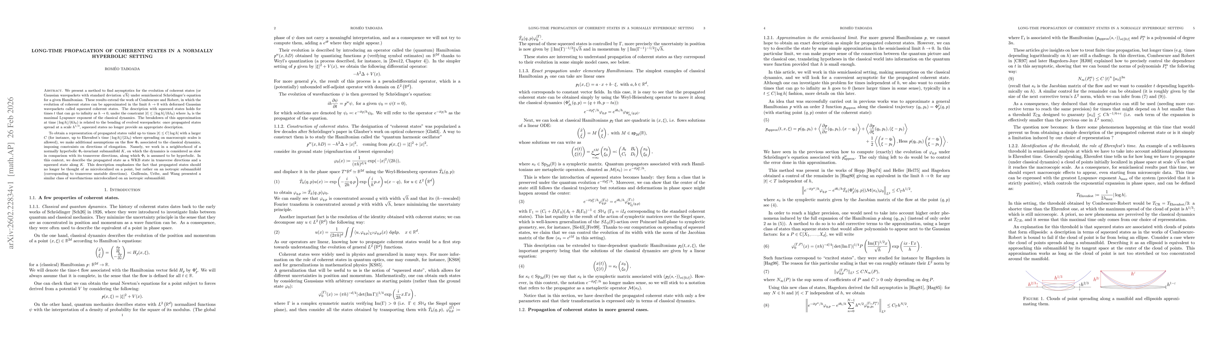 Thumbnail for Long-time propagation of coherent states in a normally hyperbolic setting