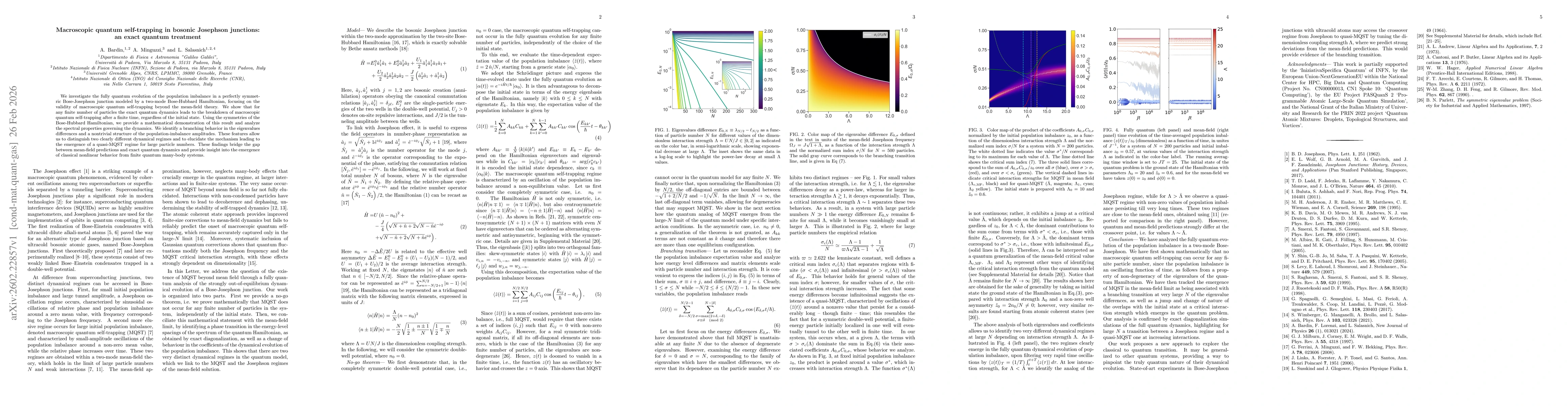 Thumbnail for Macroscopic quantum self-trapping in bosonic Josephson junctions: an exact quantum treatment