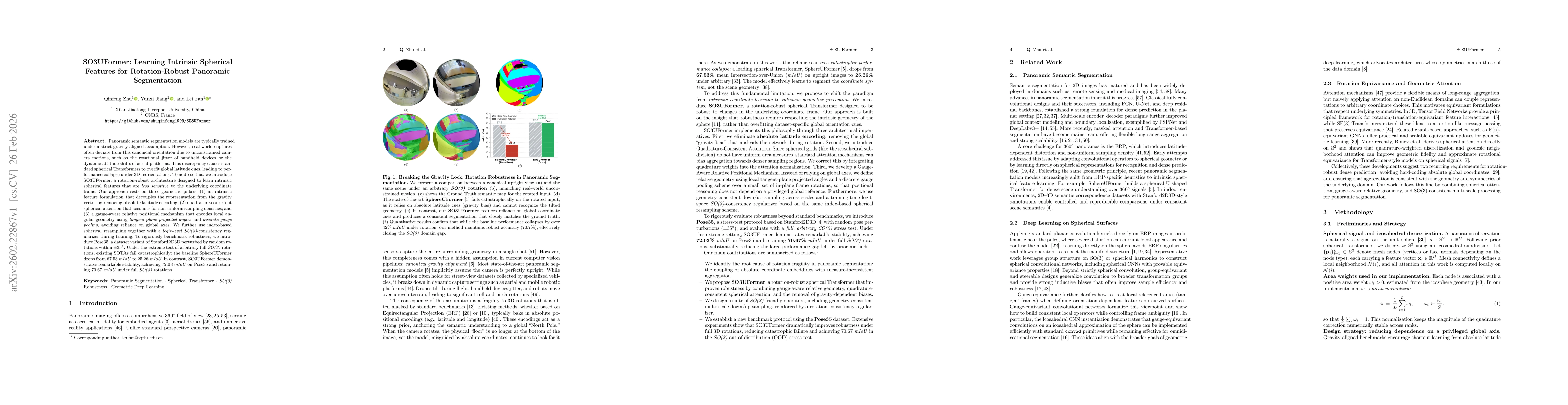 Thumbnail for SO3UFormer: Learning Intrinsic Spherical Features for Rotation-Robust Panoramic Segmentation