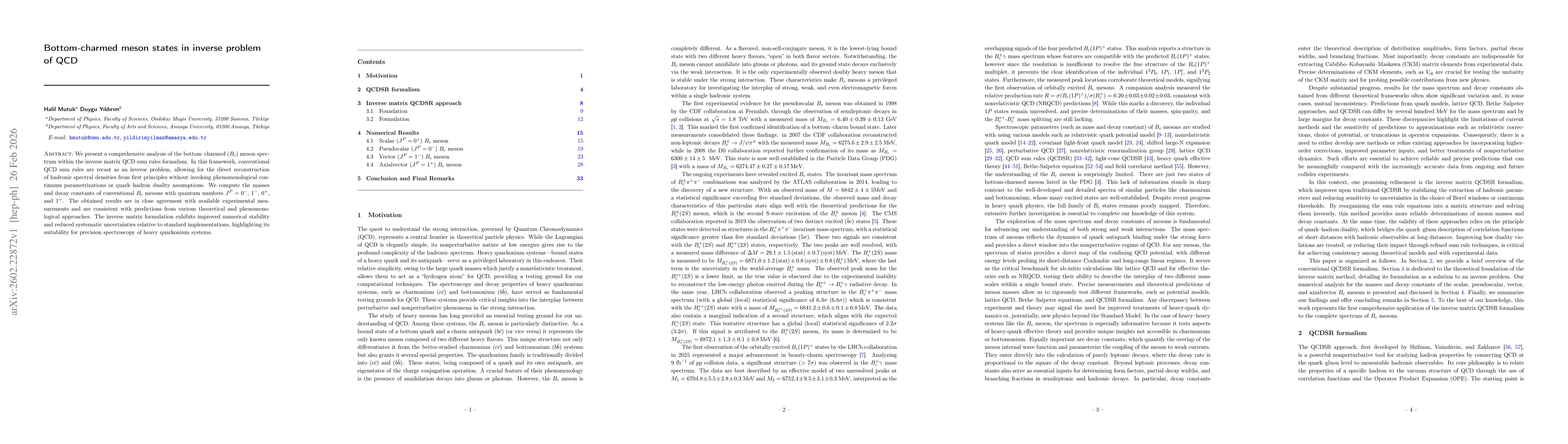 Thumbnail for Bottom-charmed meson states in inverse problem of QCD