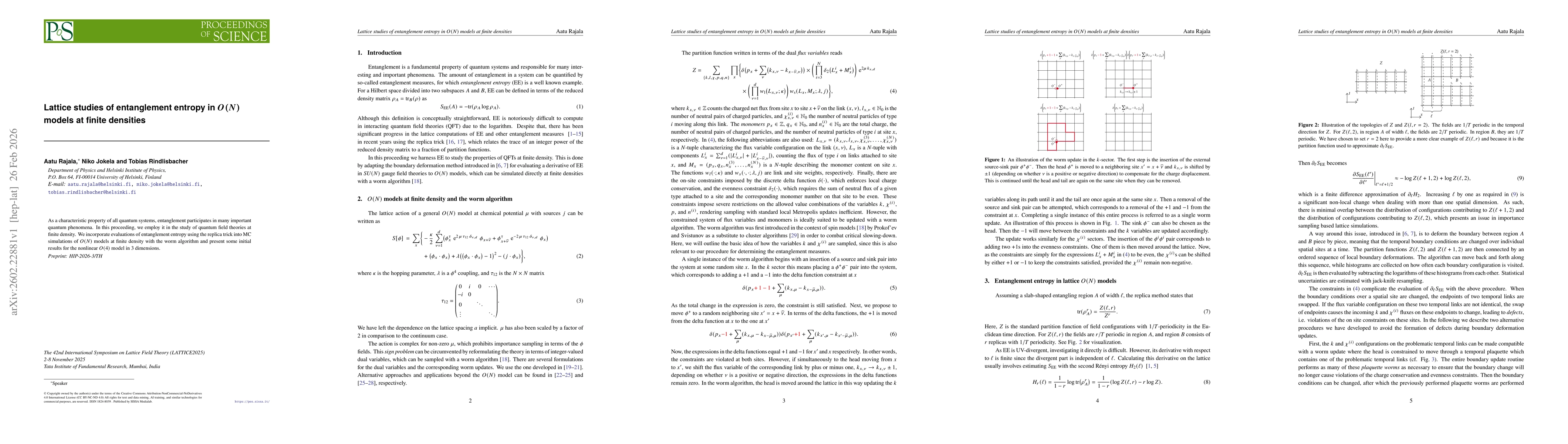 Thumbnail for Lattice studies of entanglement entropy in $O(N)$ models at finite densities