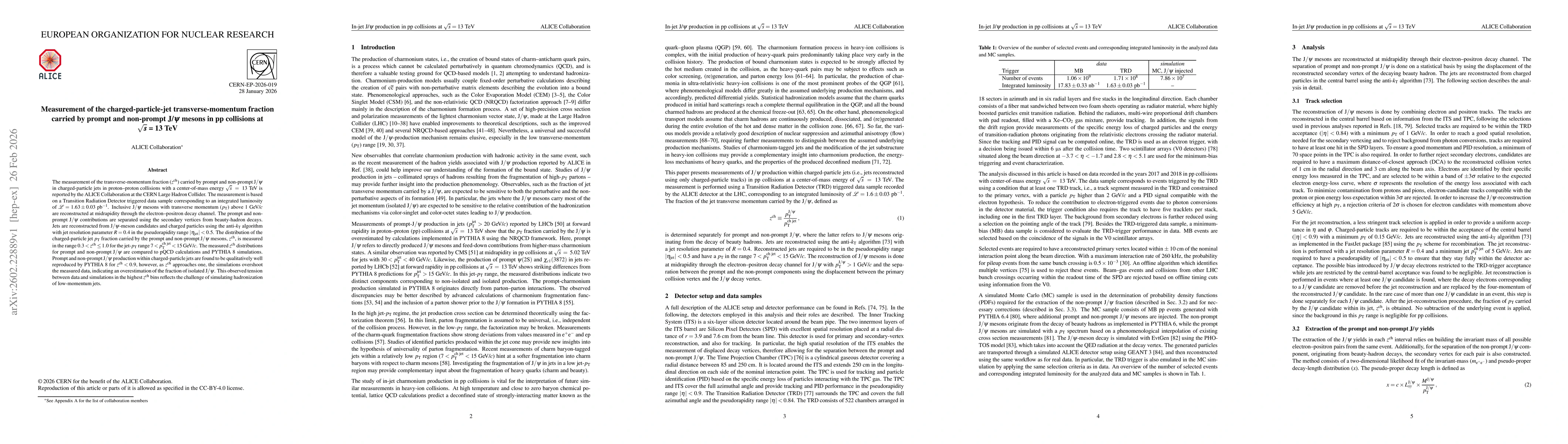 Thumbnail for Measurement of the charged-particle-jet transverse-momentum fraction carried by prompt and non-prompt J/$ψ$ mesons in pp collisions at $\sqrt{s}=13$ TeV