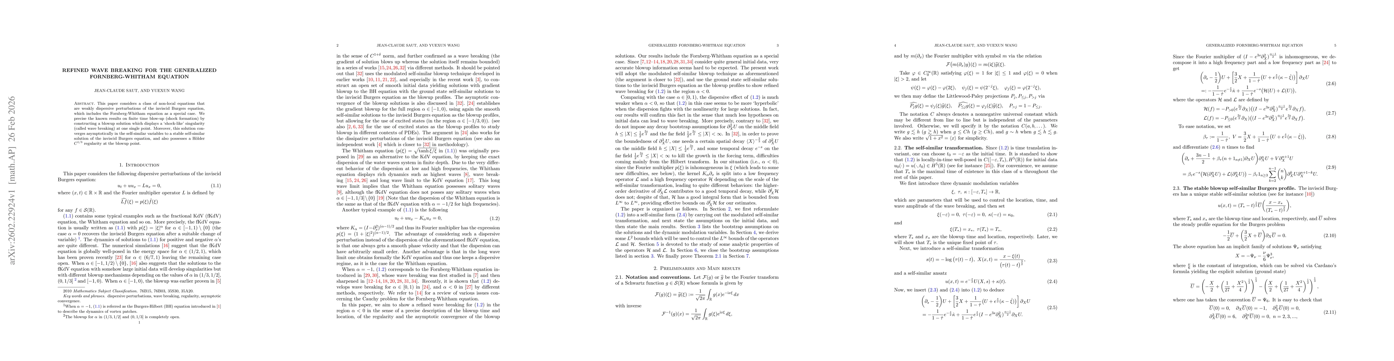 Thumbnail for Refined wave breaking for the generalized Fornberg-Whitham equation