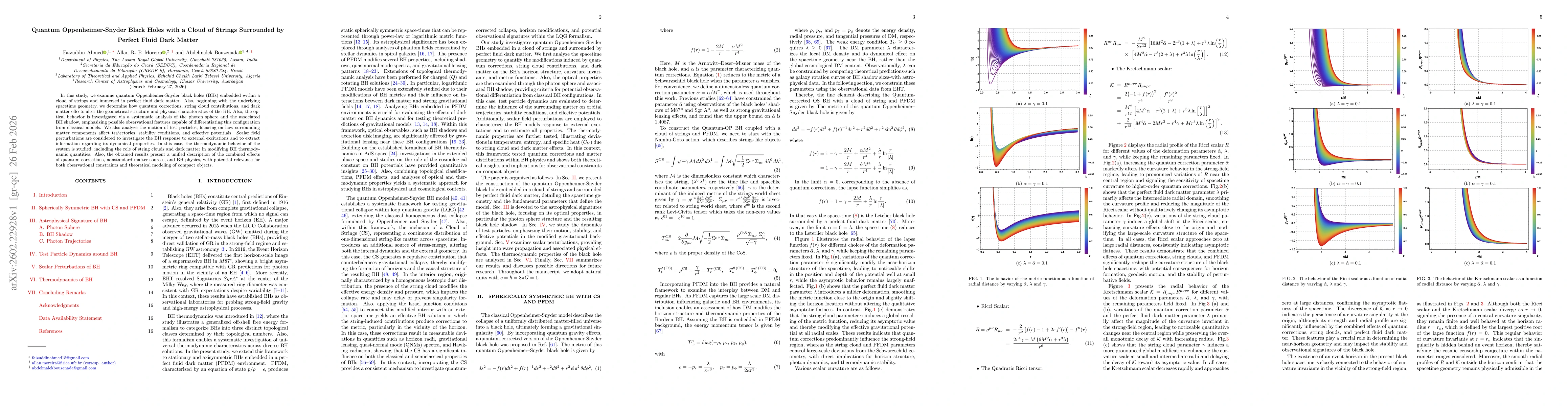 Thumbnail for Quantum Oppenheimer-Snyder Black Holes with a Cloud of Strings Surrounded by Perfect Fluid Dark Matter