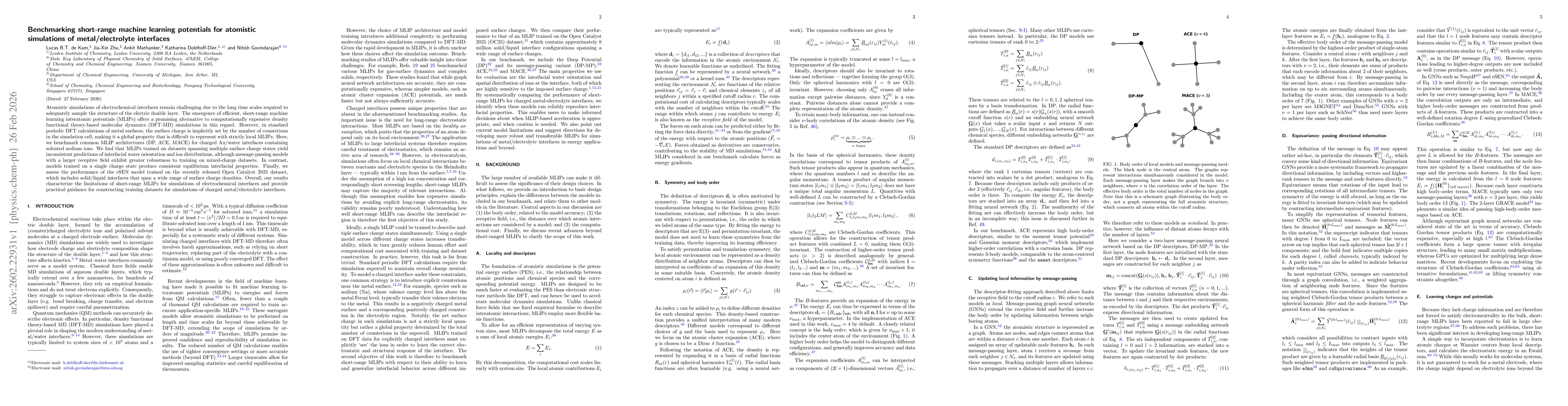 Thumbnail for Benchmarking short-range machine learning potentials for atomistic simulations of metal/electrolyte interfaces