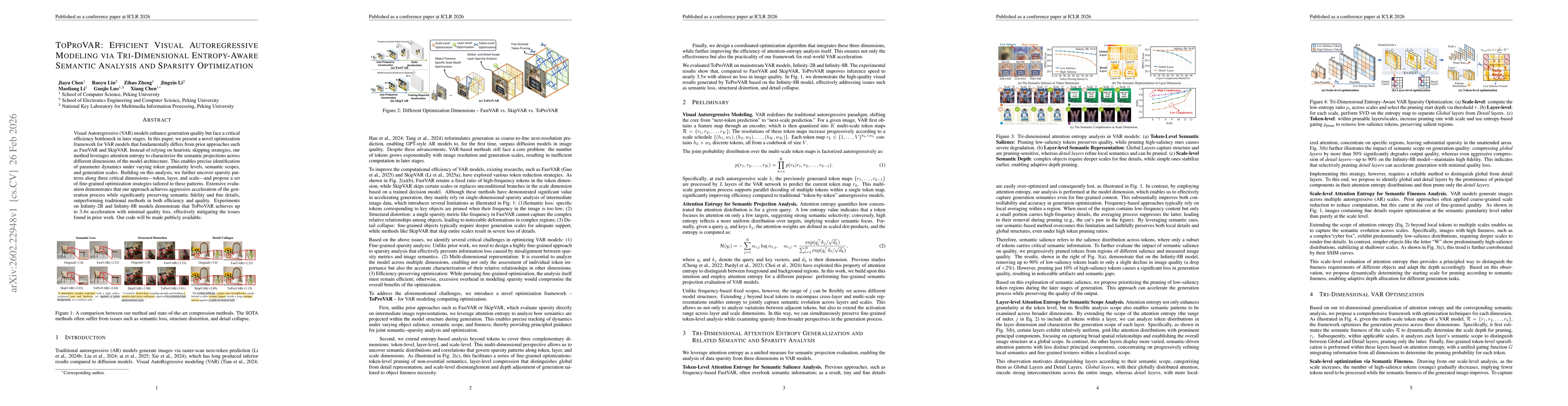 Thumbnail for ToProVAR: Efficient Visual Autoregressive Modeling via Tri-Dimensional Entropy-Aware Semantic Analysis and Sparsity Optimization