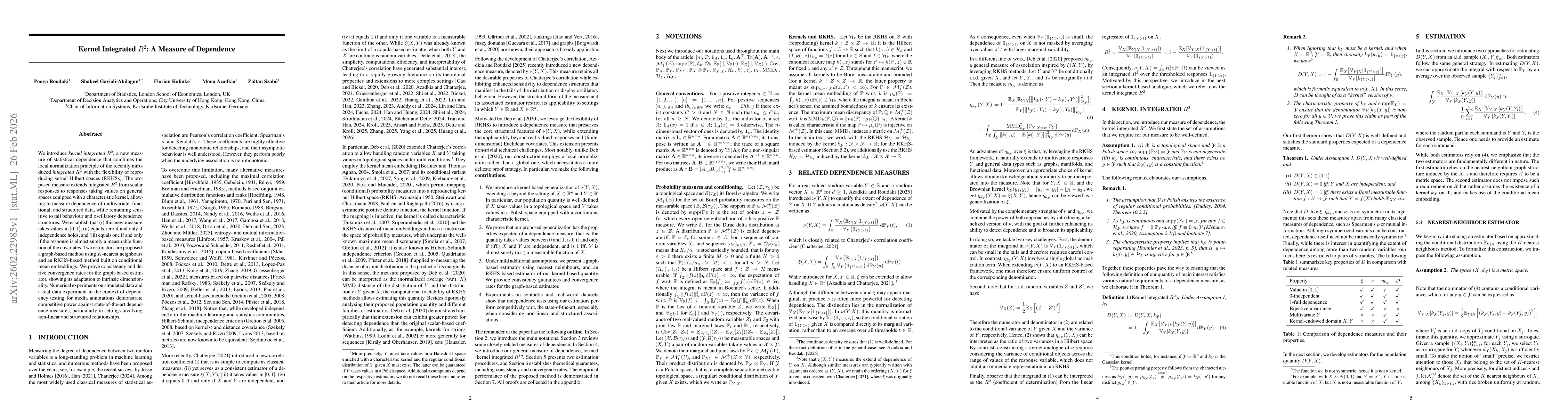 Thumbnail for Kernel Integrated $R^2$: A Measure of Dependence