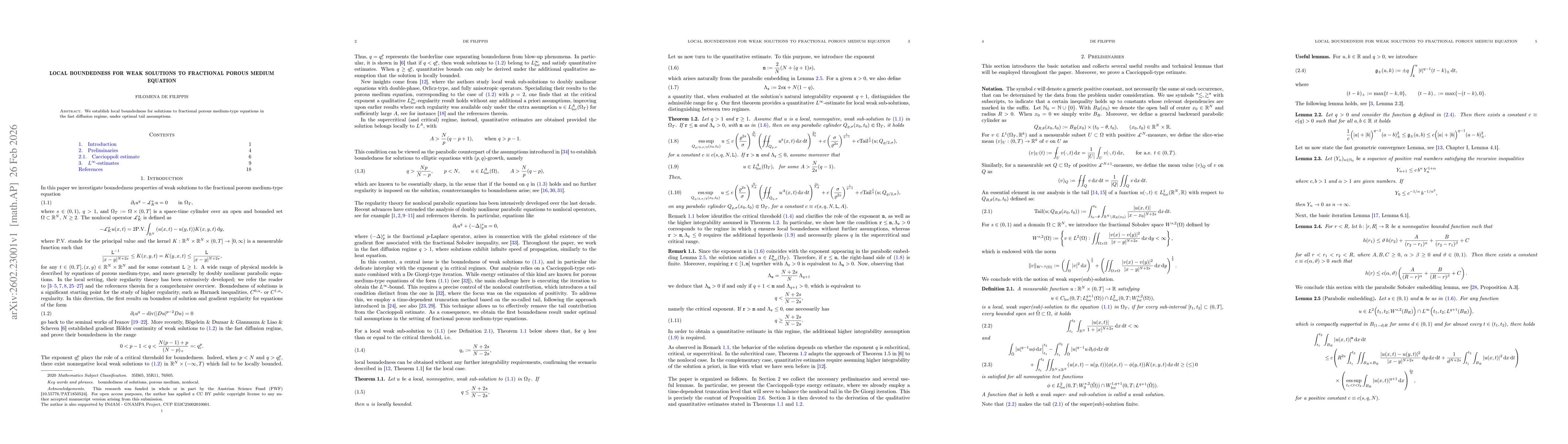 Thumbnail for Local boundedness for weak solutions to fractional porous medium equation