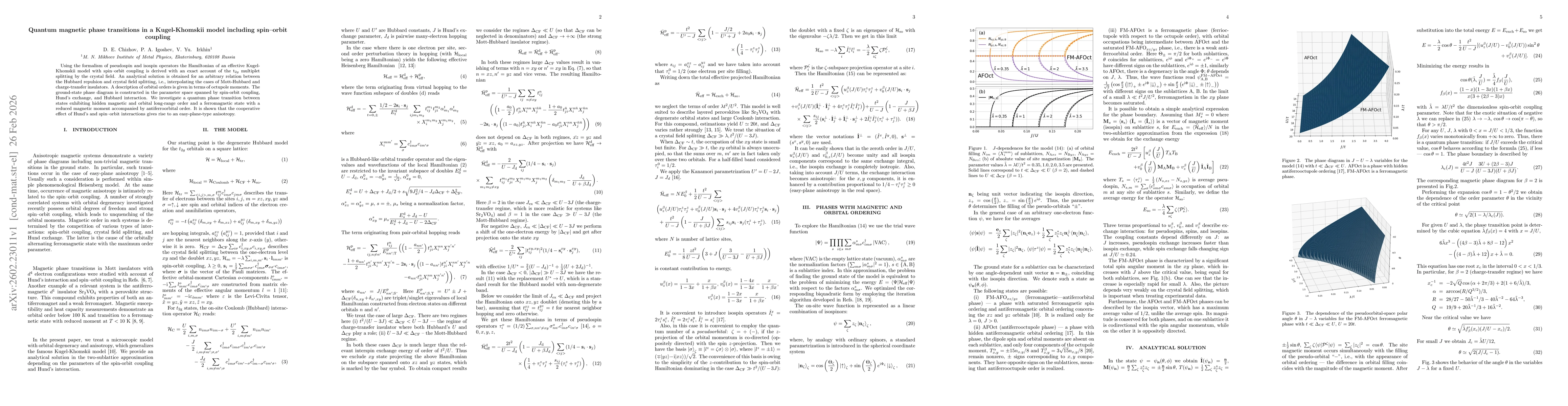 Thumbnail for Quantum magnetic phase transitions in a Kugel-Khomskii model including spin-orbit coupling