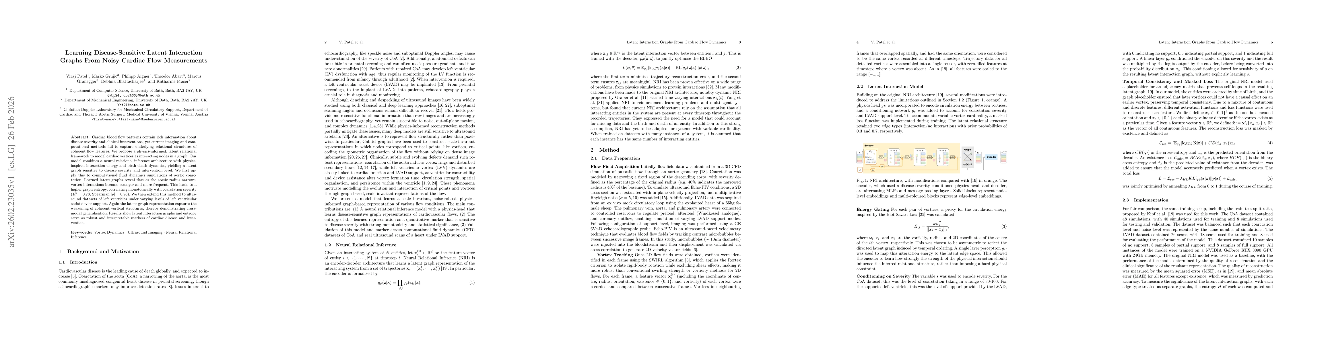 Thumbnail for Learning Disease-Sensitive Latent Interaction Graphs From Noisy Cardiac Flow Measurements