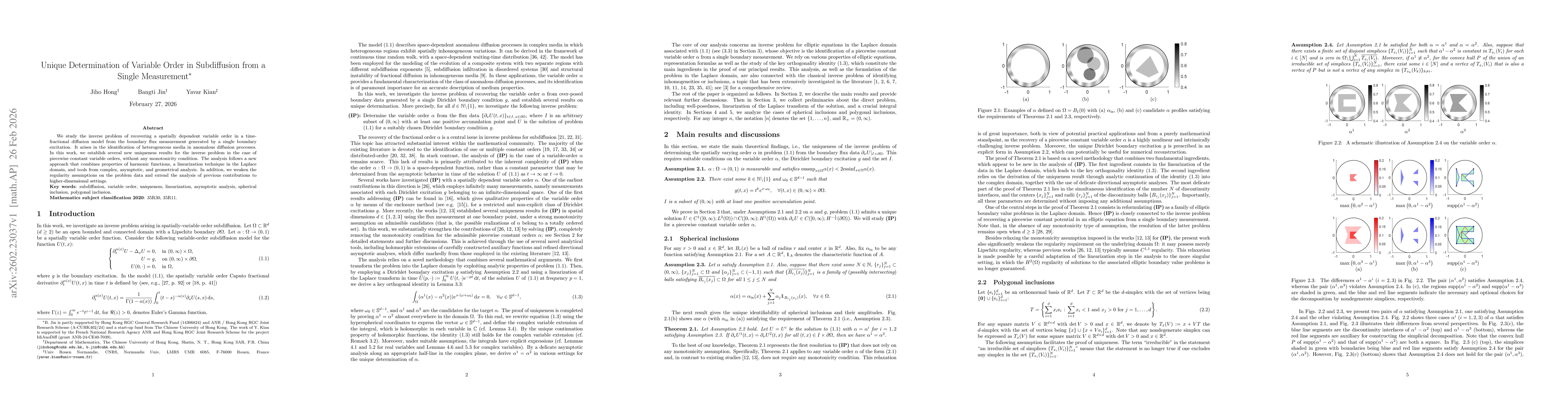 Thumbnail for Unique Determination of Variable Order in Subdiffusion from a Single Measurement