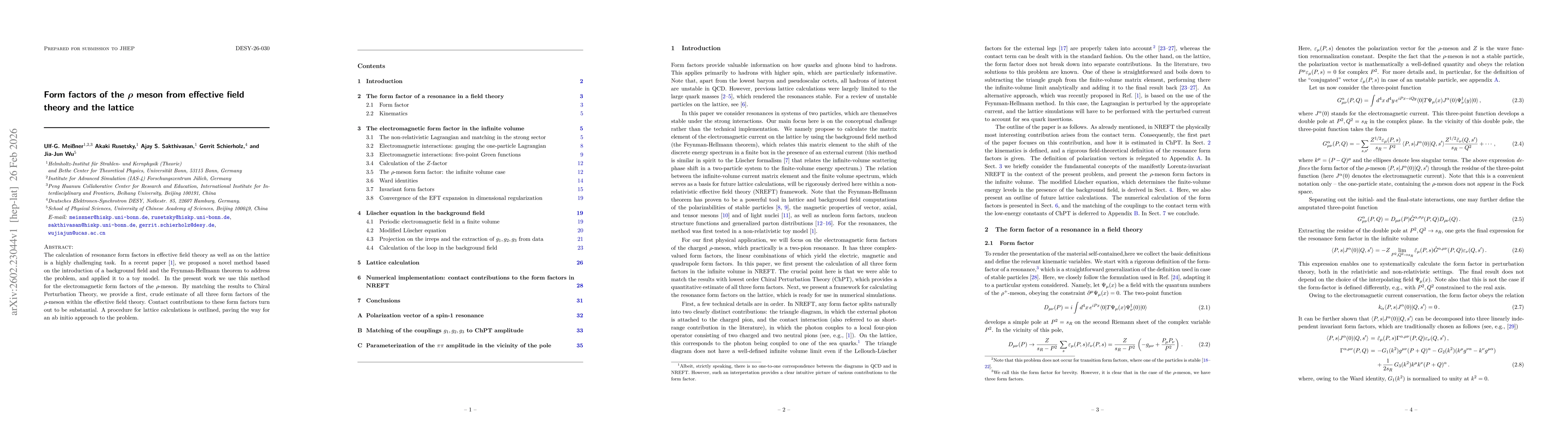 Thumbnail for Form factors of the $ρ$ meson from effective field theory and the lattice