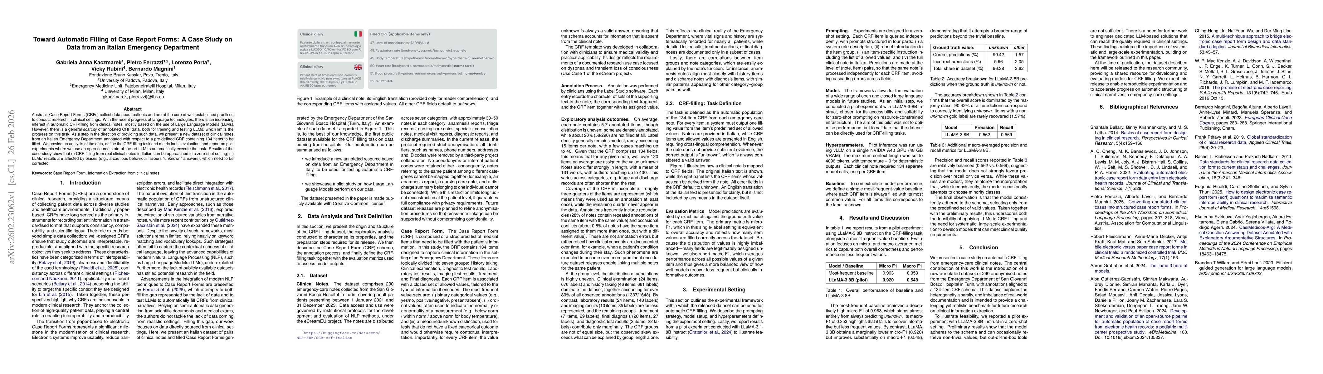 Thumbnail for Toward Automatic Filling of Case Report Forms: A Case Study on Data from an Italian Emergency Department