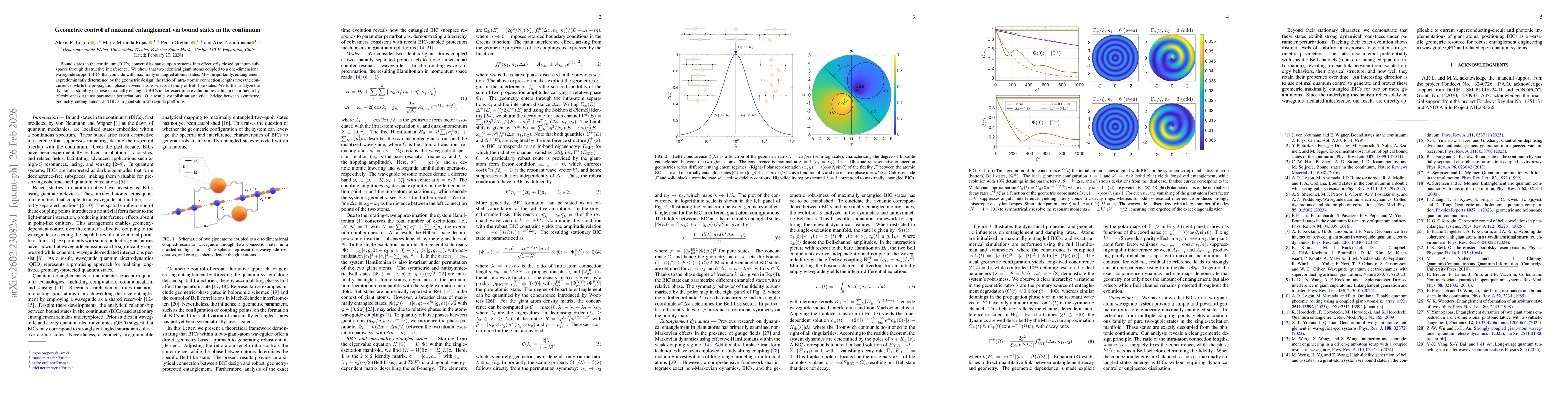 Thumbnail for Geometric control of maximal entanglement via bound states in the continuum