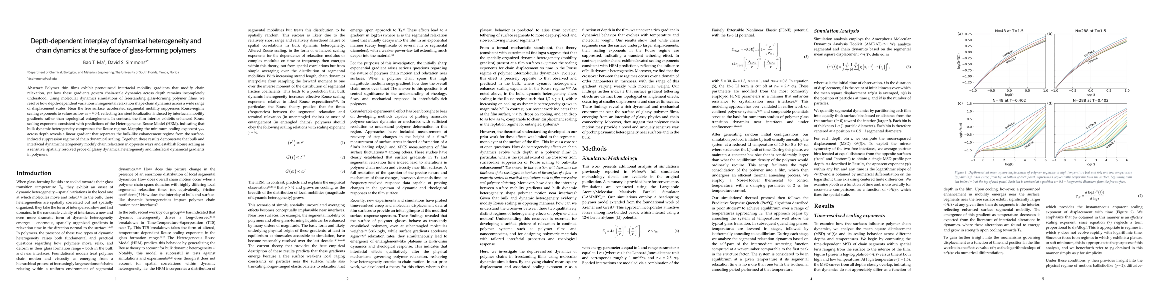 Thumbnail for Depth-dependent interplay of dynamical heterogeneity and chain dynamics at the surface of glass-forming polymers