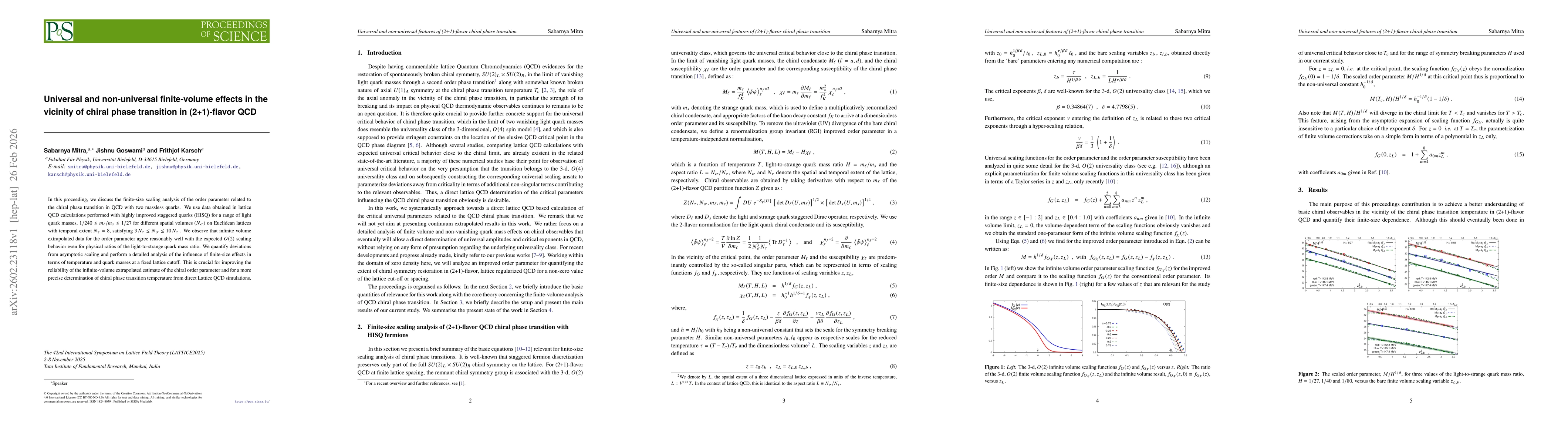 Thumbnail for Universal and non-universal finite-volume effects in the vicinity of chiral phase transition in (2+1)-flavor QCD