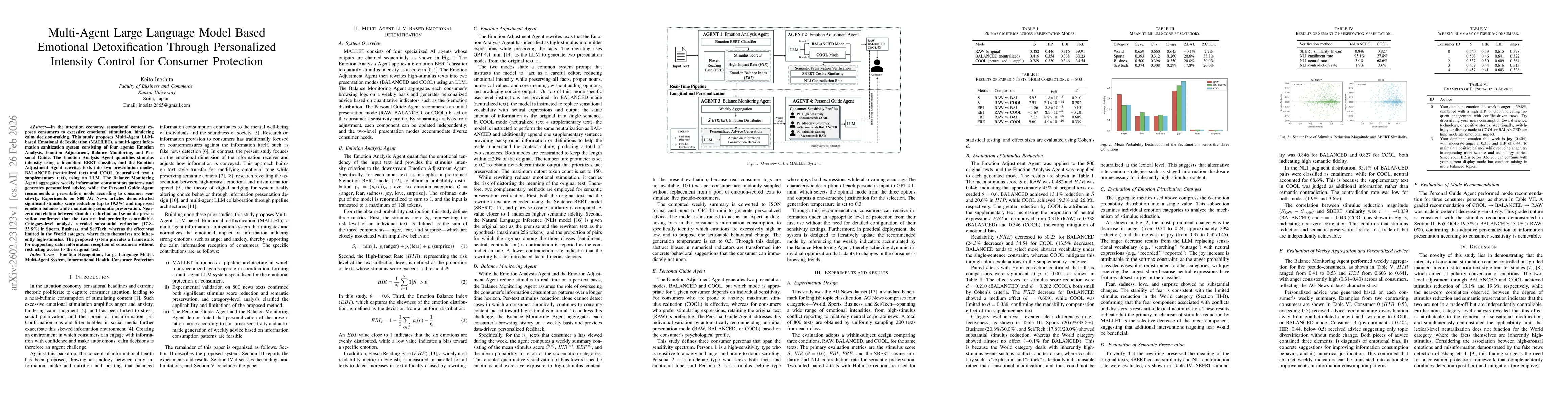 Thumbnail for Multi-Agent Large Language Model Based Emotional Detoxification Through Personalized Intensity Control for Consumer Protection