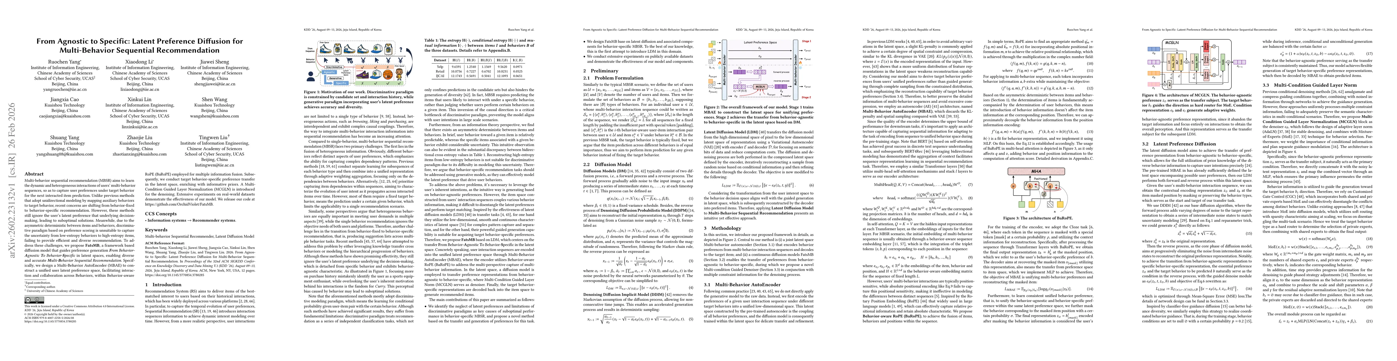 Thumbnail for From Agnostic to Specific: Latent Preference Diffusion for Multi-Behavior Sequential Recommendation
