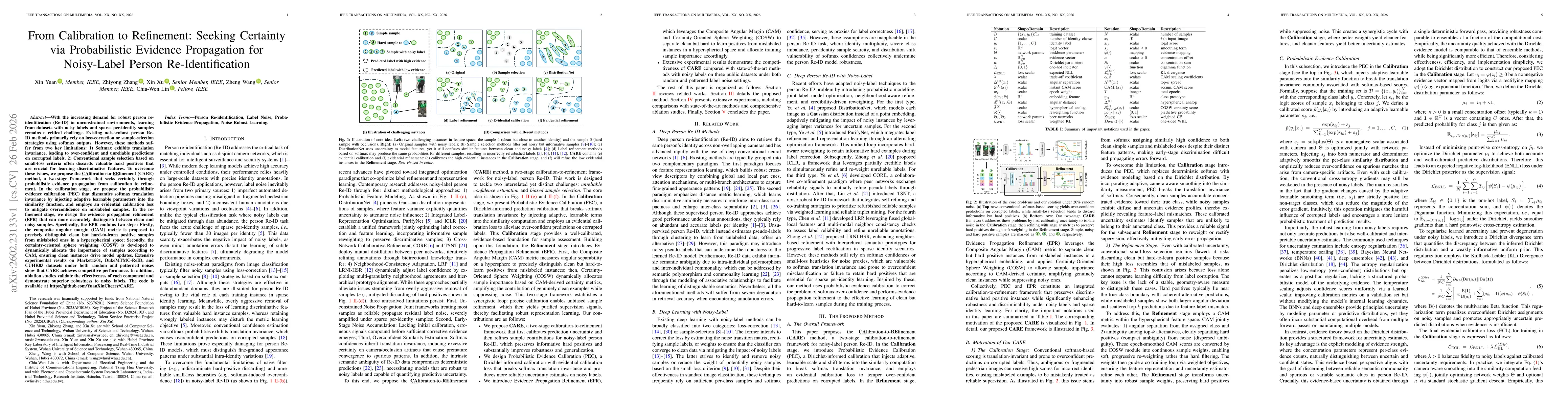Thumbnail for From Calibration to Refinement: Seeking Certainty via Probabilistic Evidence Propagation for Noisy-Label Person Re-Identification